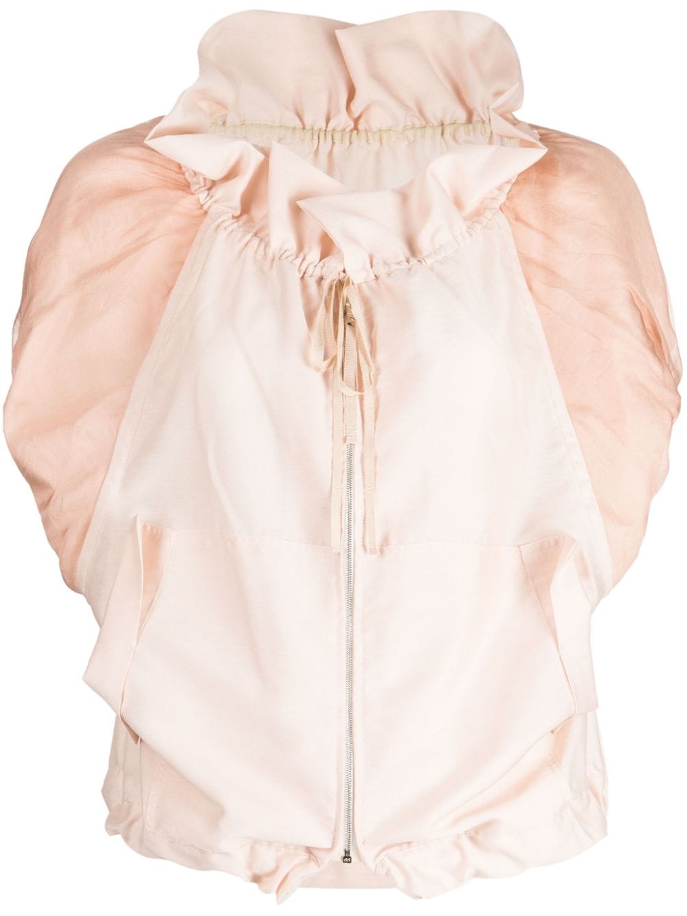 Shanshan Ruan drawstring-neck silk jacket - Pink von Shanshan Ruan