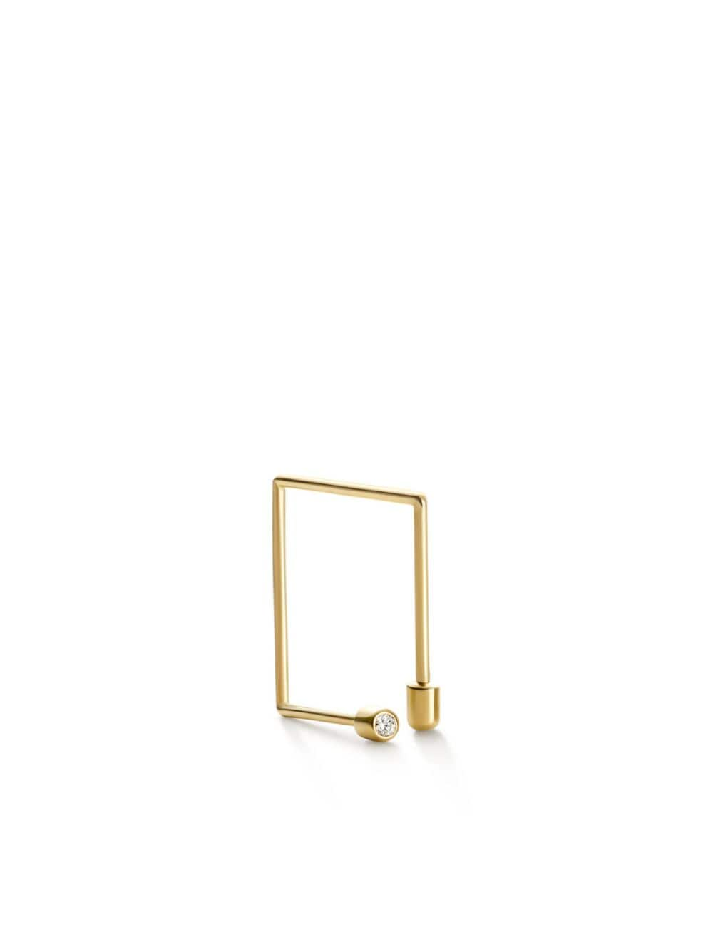 Shihara 18kt yellow gold Twist Square 02 diamond single earring von Shihara