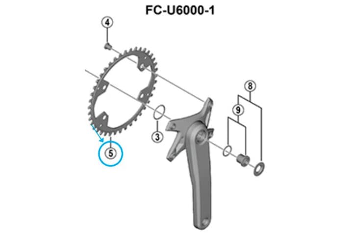 Shimano Cues Fc-U6000 Single Kettenblatt von Shimano