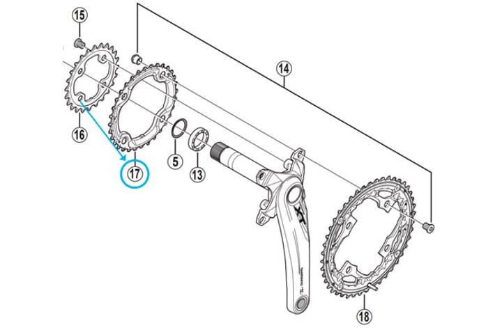 Shimano Deore XT Fc-T781 Triple Kettenblatt von Shimano