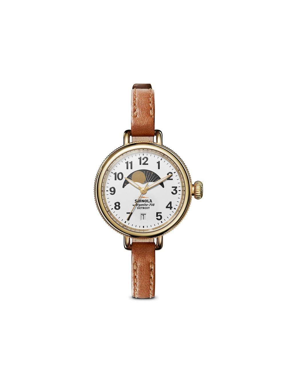 Shinola The Birdy Moon Phase 34mm - White von Shinola