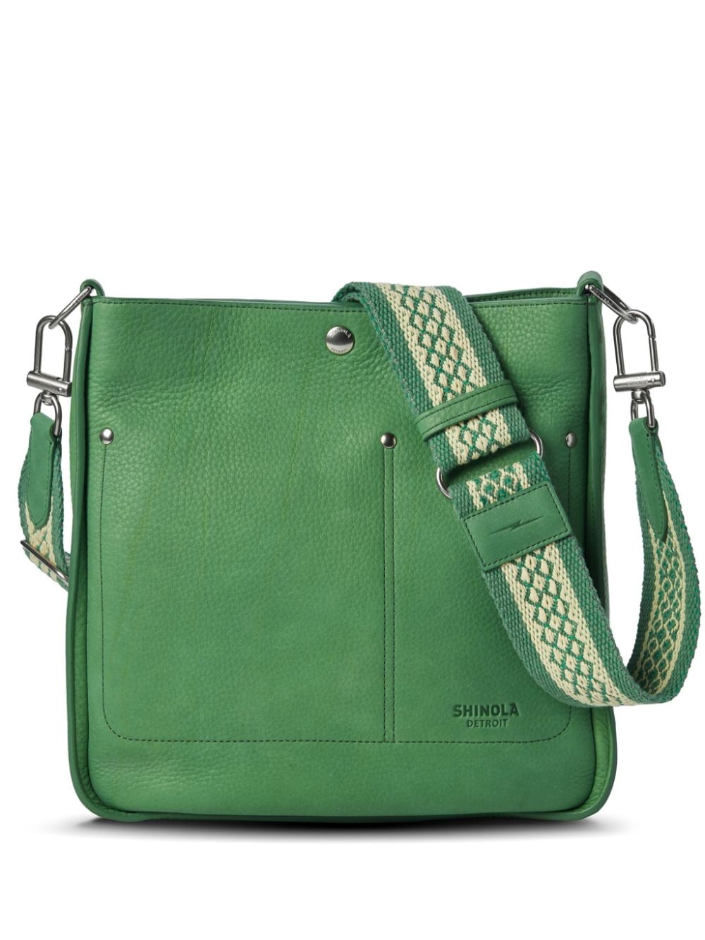 Shinola The Pocket leather crossbody bag - Green