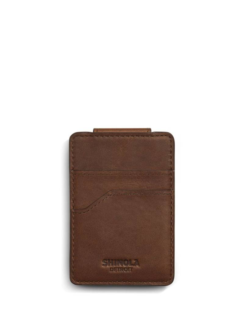 Shinola money-clip leather wallet - Brown von Shinola