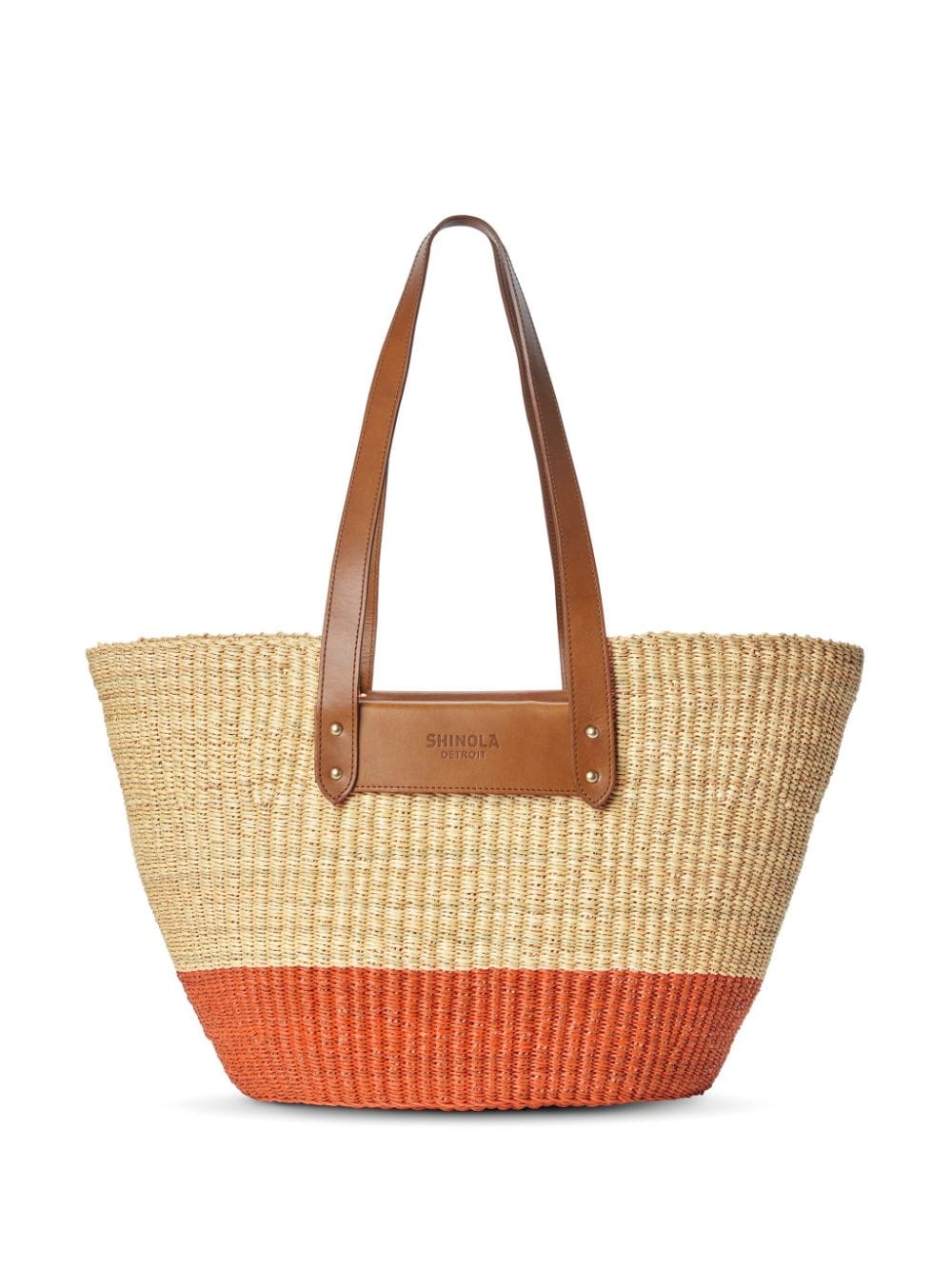 Shinola two-tone straw basket tote bag - Neutrals von Shinola