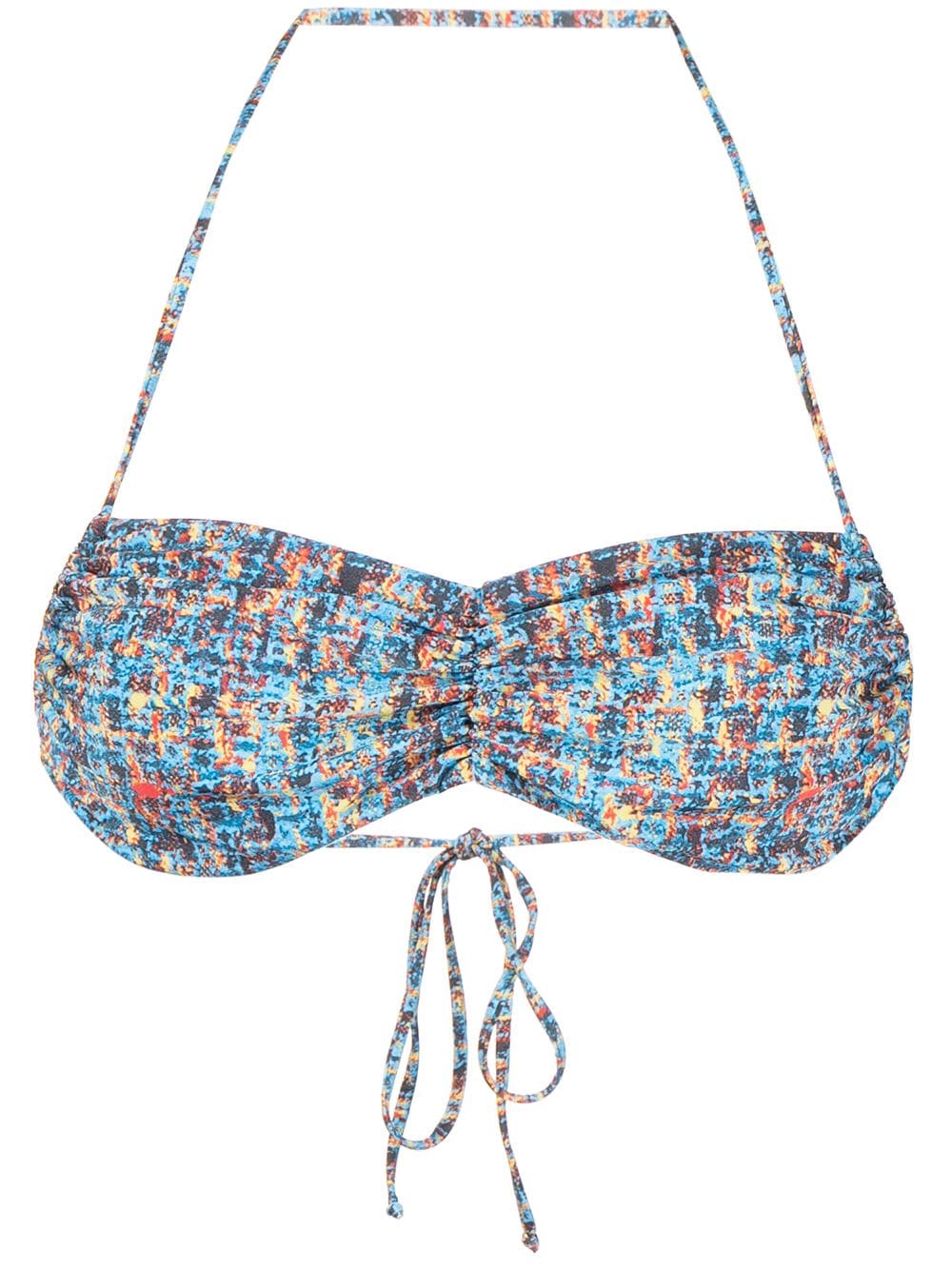 Sian Swimwear Halle tweed-print bikini top - Blue von Sian Swimwear