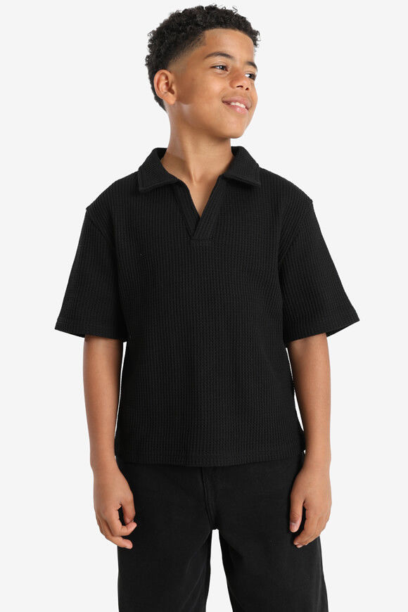 Sicko Poloshirt mit Waffelstruktur | Schwarz | Jungen  | 10 von Sicko