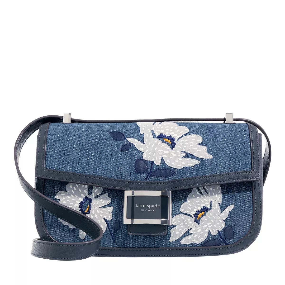 Kate Spade New York Umhängetasche - Katy Floral Embellished Denim Medium - Gr. unisize - in Blau - für Damen von kate spade new york