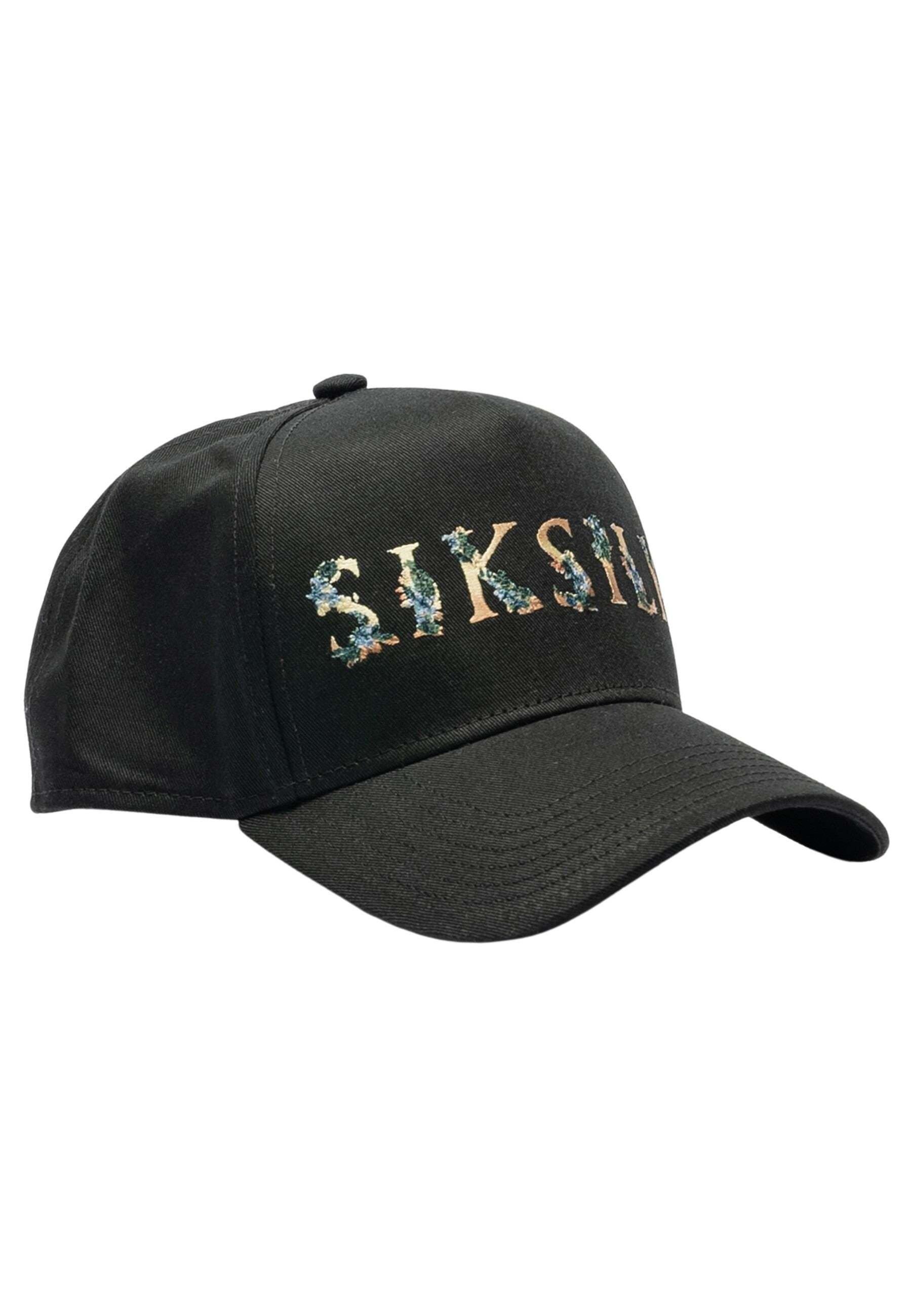 Caps Floral Embroidery Trucker Cap Herren Schwarz ONE SIZE von Sik Silk