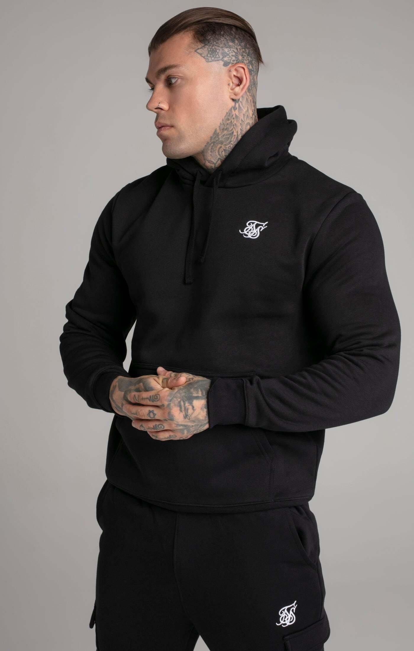 Kapuzenpullover Black Essential Overhead Hoodie Herren Schwarz XS von Sik Silk