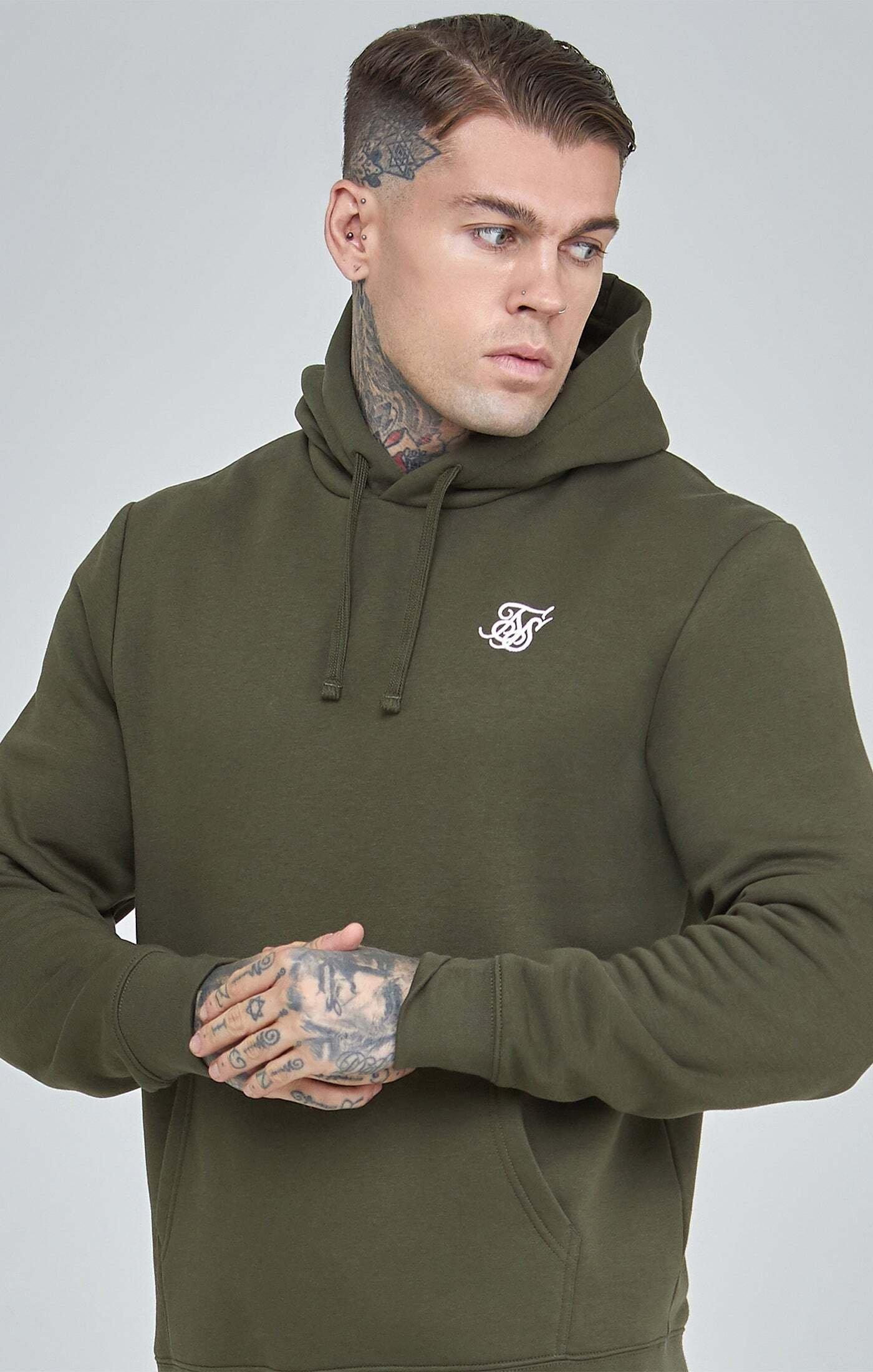 Kapuzenpullover Khaki Essential Overhead Hoodie Herren Khaki XS von Sik Silk