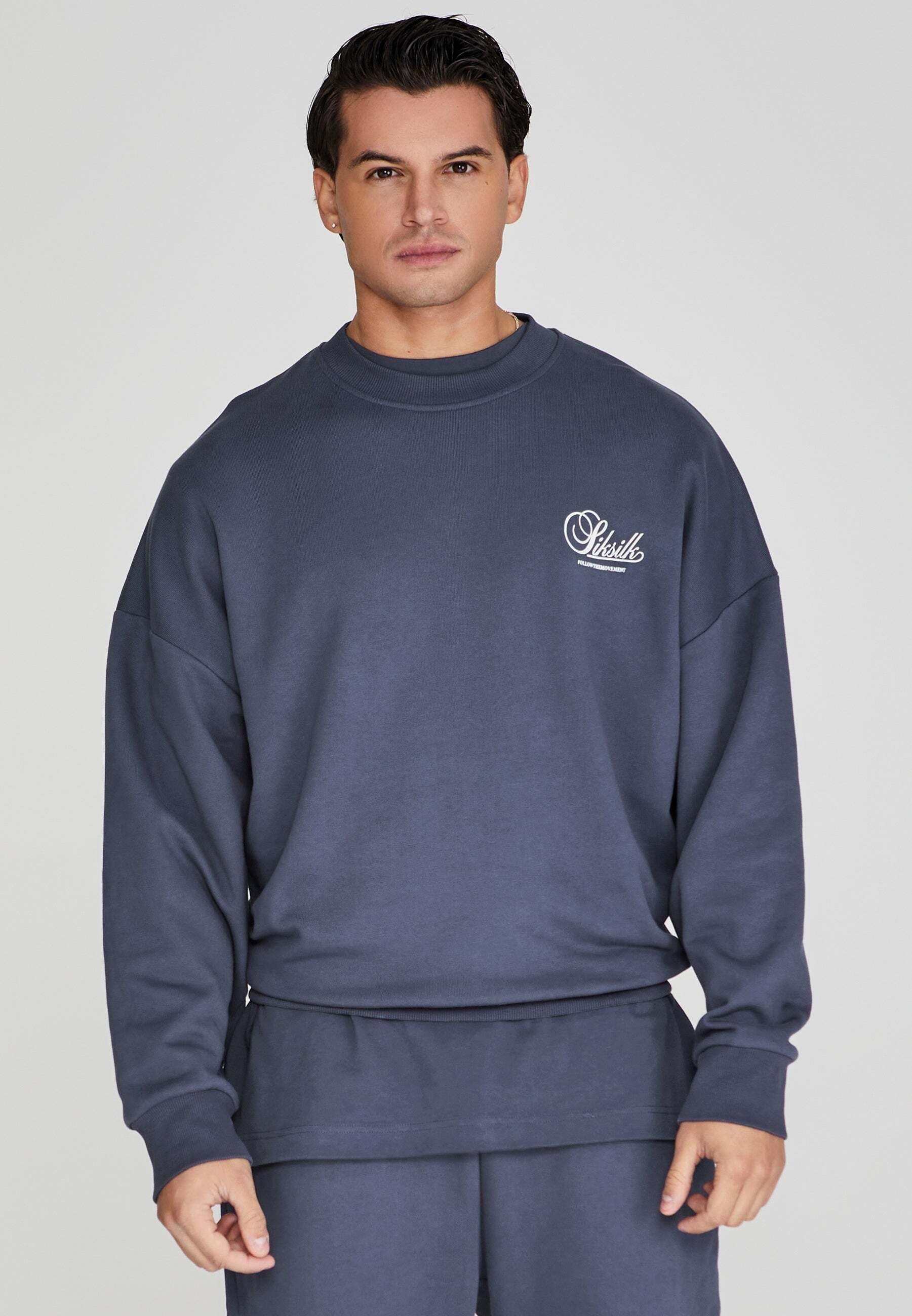 Sweatshirts Graphic Sweater Herren Blau XL von Sik Silk