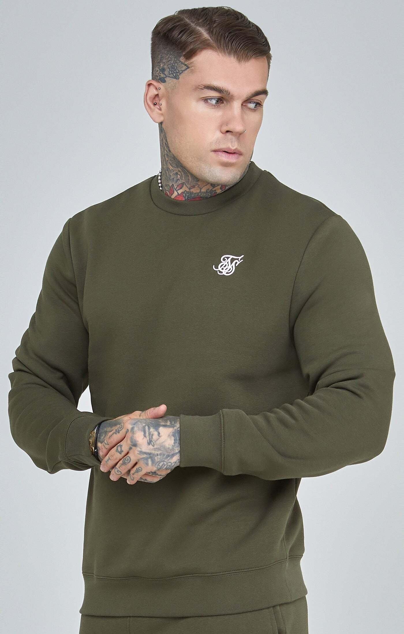 Sweatshirts Khaki Essential Sweatshirt Herren Khaki L von Sik Silk