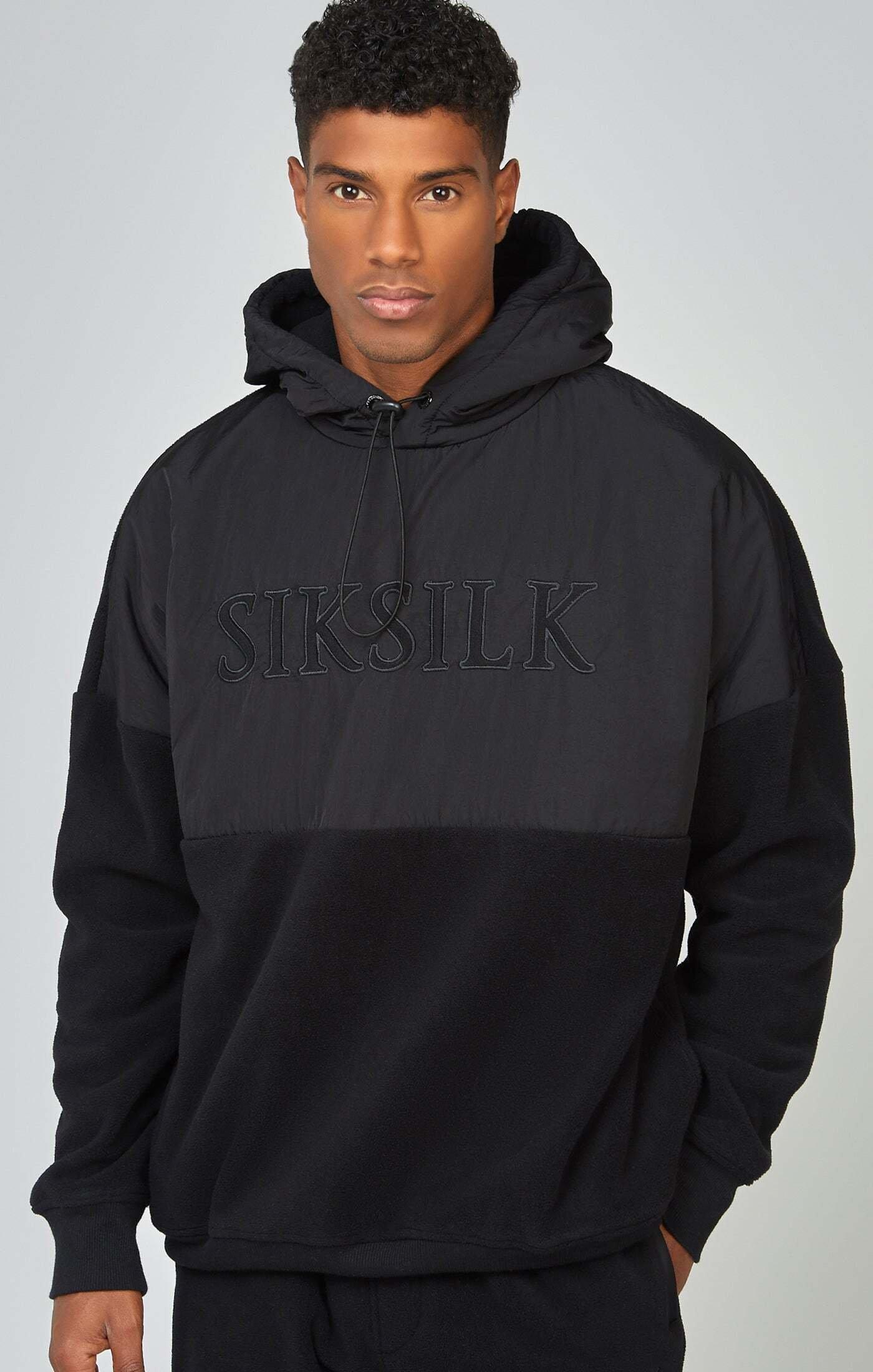 Sweatshirts Polar Fleece Cut & Sew Overhead Hoodie Herren Schwarz M von Sik Silk