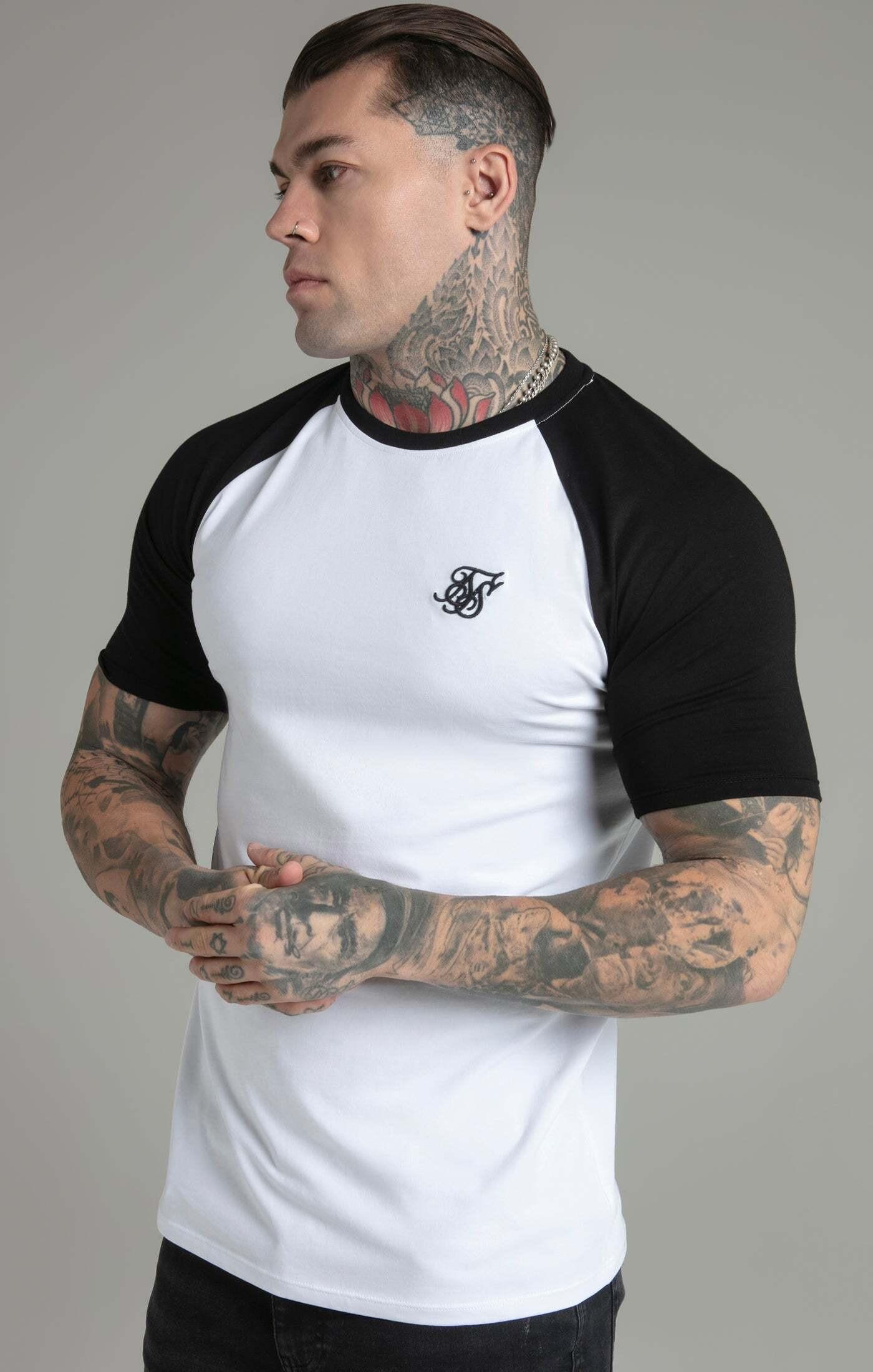 T-shirts Raglan T-shirt Herren Weiss  XL von Sik Silk
