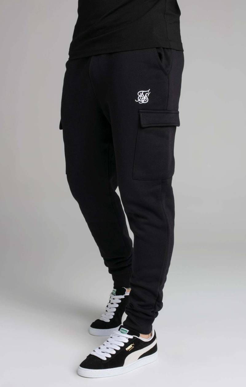 Siksilk Sweatpants »Sweatpants Black Essential Cargo Jogger« von SikSilk