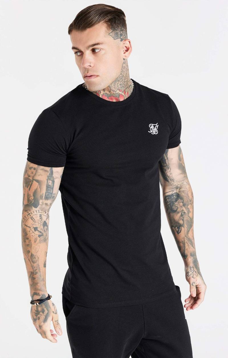 Siksilk T-Shirt »T-Shirts Black Essential Short Sleeve Muscle Fit T-Shirt« von SikSilk