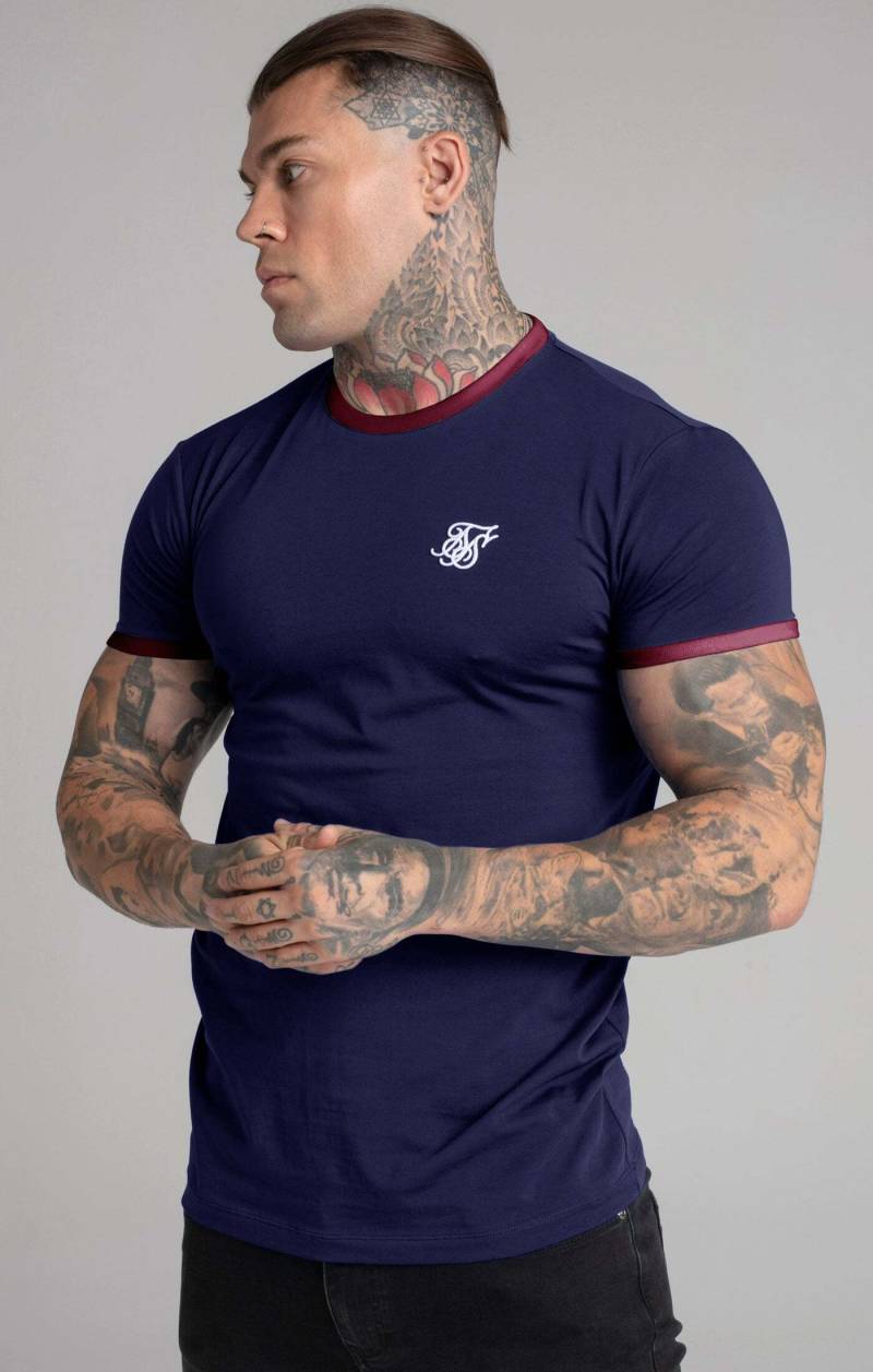 Siksilk T-Shirt »T-Shirts Navy Short Sleeve Ringer T-Shirt« von SikSilk