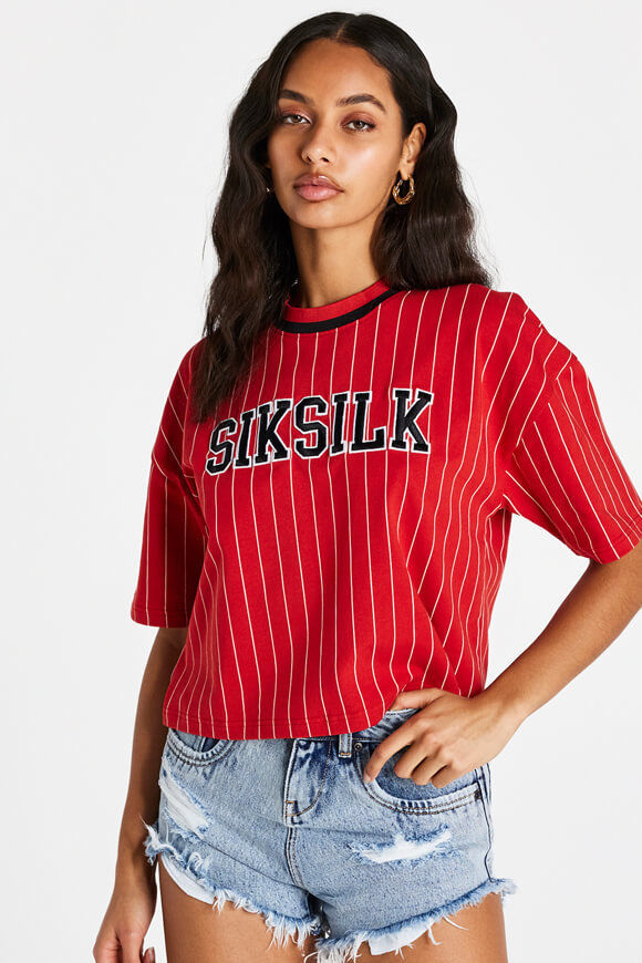 Siksilk Crop T-Shirt | Red | Damen  | 32 von Siksilk