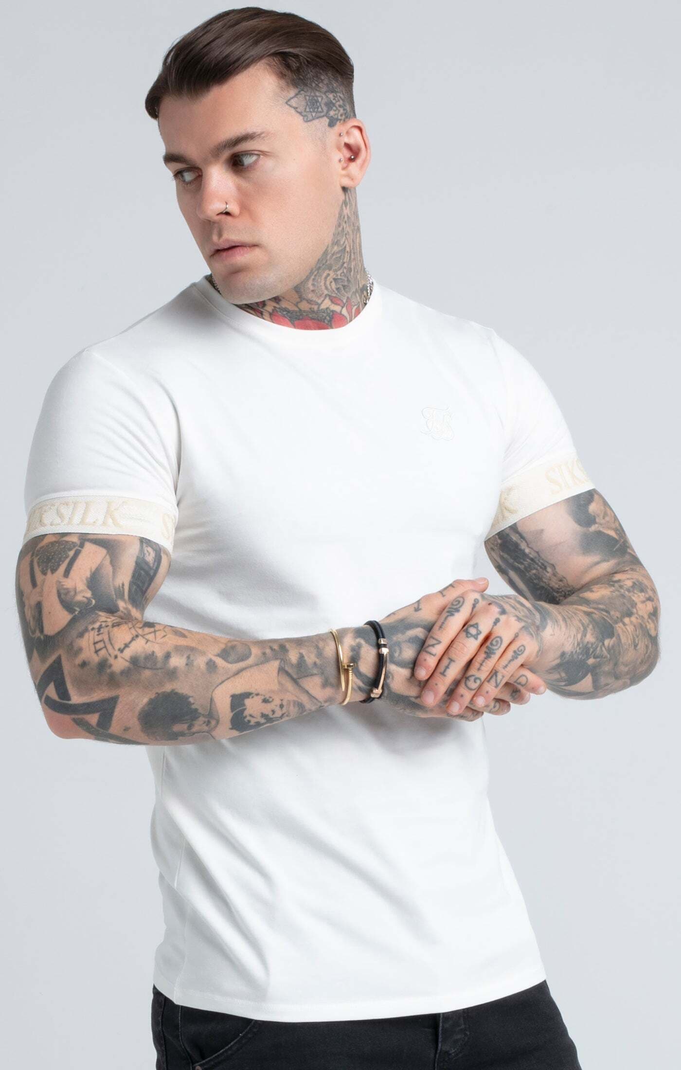 Siksilk T-Shirt »T-Shirts Ecru Elastic Cuff T-Shirt« von Siksilk