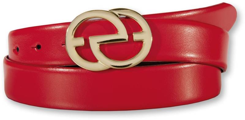 Silberfarbengift Koppelgürtel, grafische Schliesse goldfarben von Silbergift
