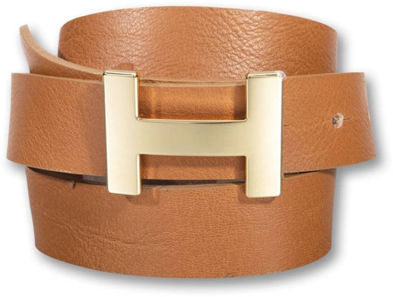 Silberfarbengift Koppelgürtel, grafische Schliesse goldfarben von Silbergift
