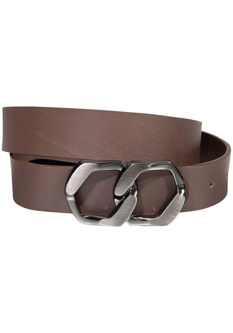 Silberfarbengift Koppelgürtel, Geschwärzte Schliesse, Ketten-Look von Silbergift