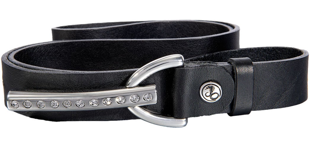 Silberfarbengift Ledergürtel, Metallic-Look, mit Strass-Steinen besetzt, Logo-Pin Silberfarbengift Ledergürtel, Metallic-Look, mit Strass-Steinen besetzt, Logo-Pin von Silbergift