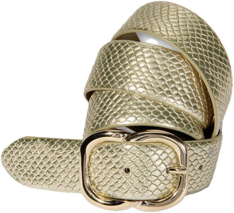 Silberfarbengift Ledergürtel, Metallic-Look, edles Rindleder mit Glanzeffekt von Silbergift