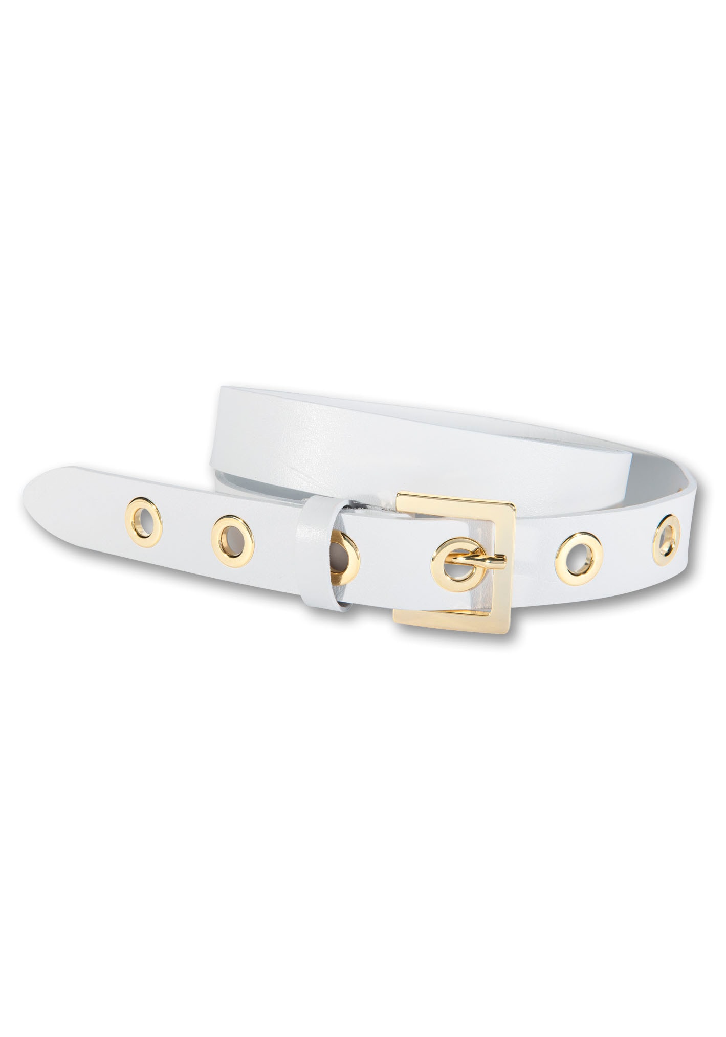 Silberfarbengift Ledergürtel, Mit Metallösen, eckige Schliesse goldfarben Silberfarbengift Ledergürtel, Mit Metallösen, eckige Schliesse goldfarben von Silbergift
