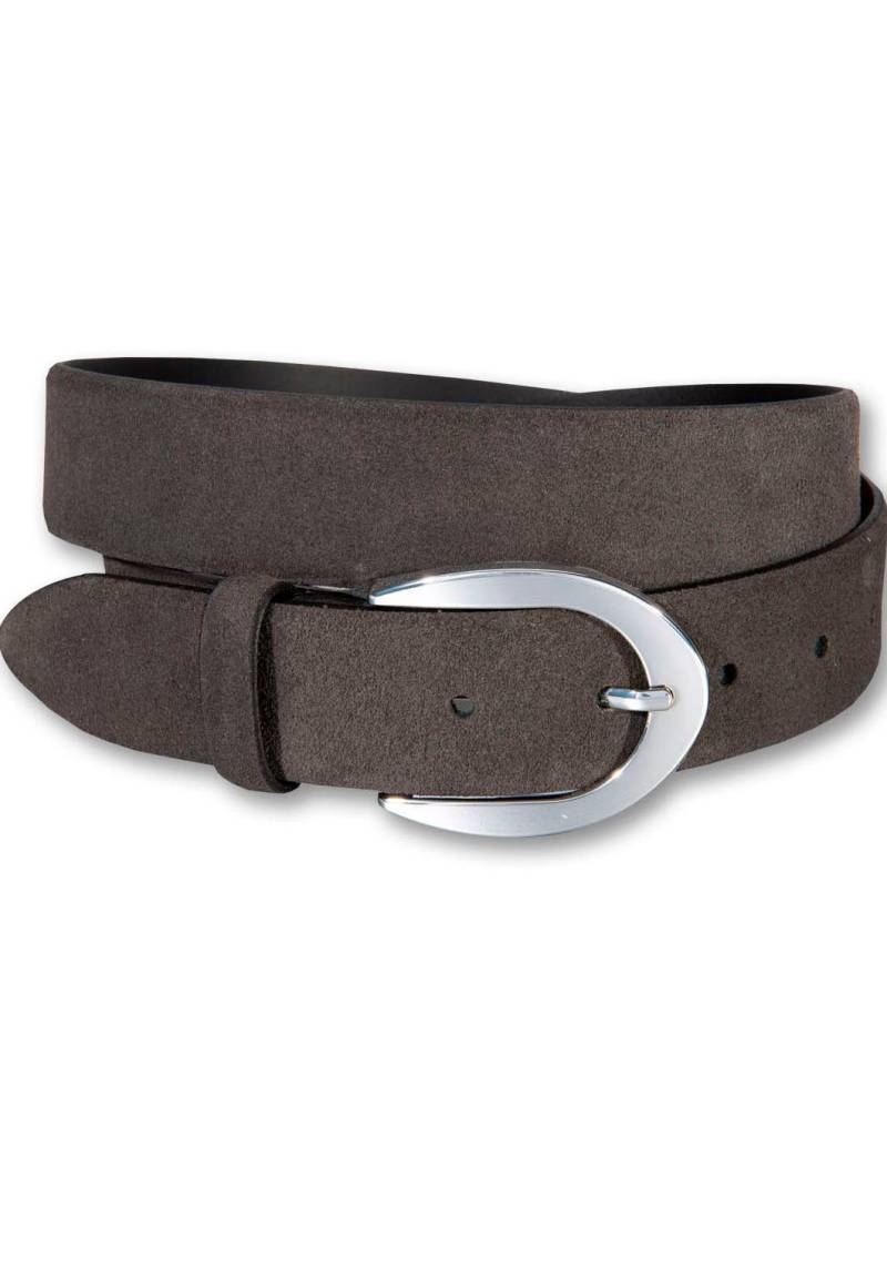 Silberfarbengift Ledergürtel, Mit silberfarbenner Schliesse, Veloursleder-Optik von Silbergift