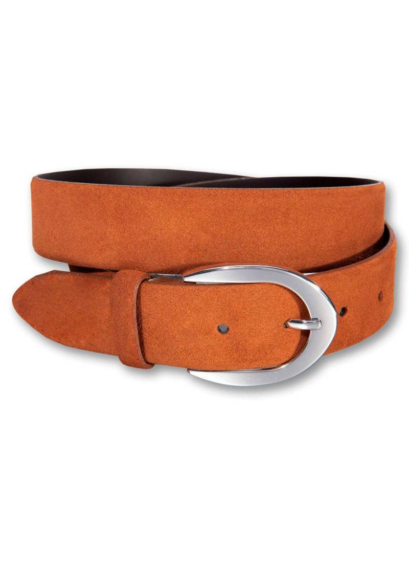 Silberfarbengift Ledergürtel, Mit silberfarbenner Schliesse, Veloursleder-Optik von Silbergift