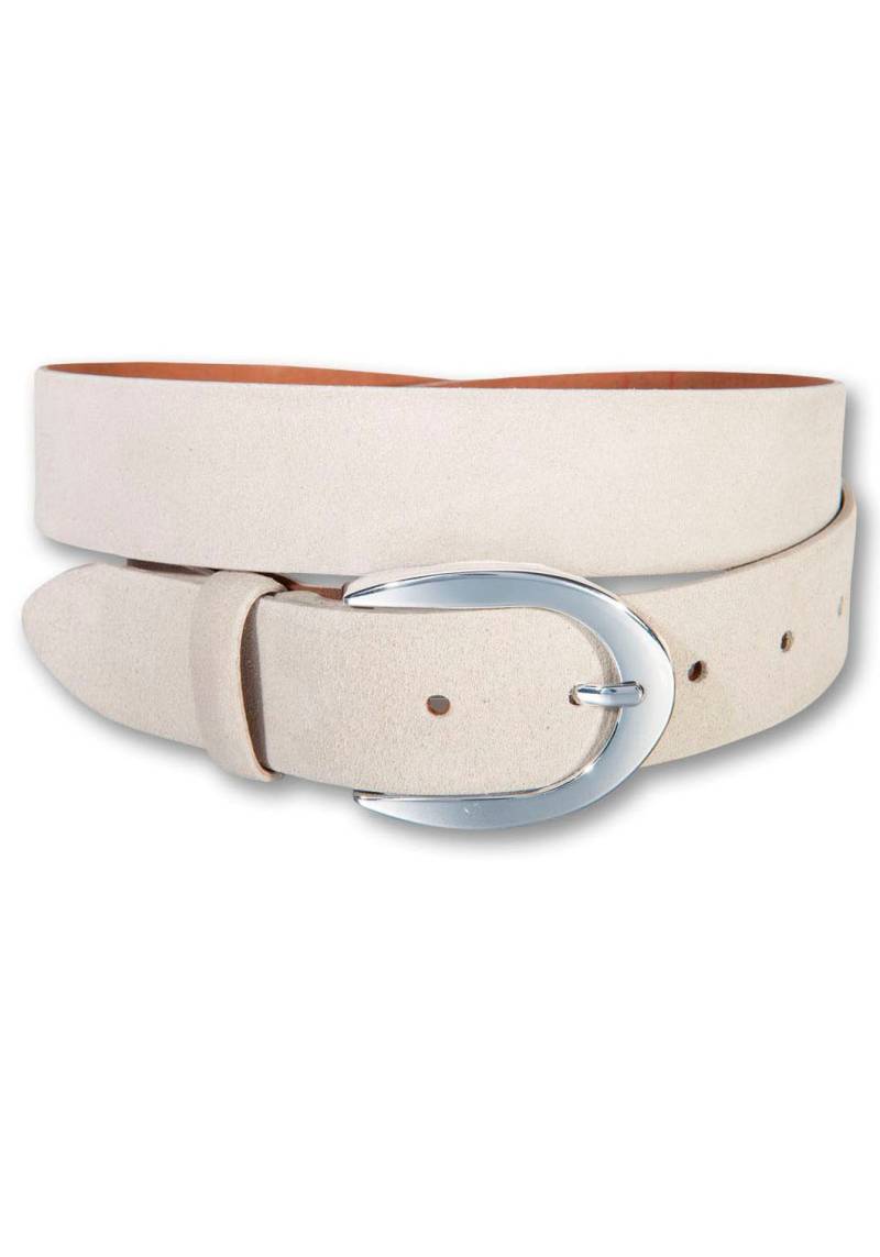 Silberfarbengift Ledergürtel, Mit silberfarbenner Schliesse, Veloursleder-Optik von Silbergift