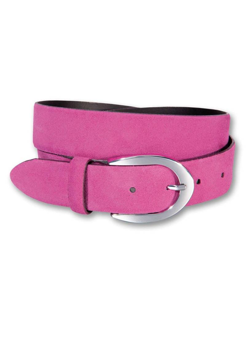 Silberfarbengift Ledergürtel, Mit silberfarbenner Schliesse, Veloursleder-Optik von Silbergift