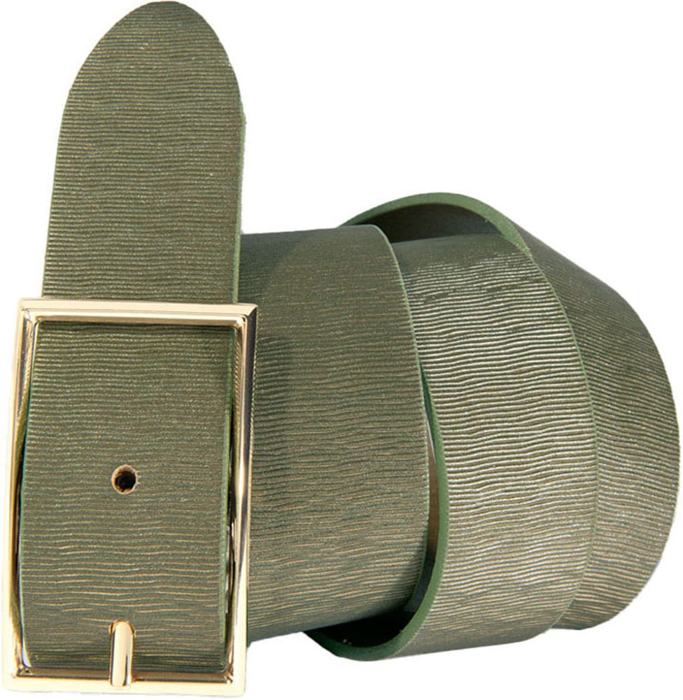 Silberfarbengift Ledergürtel, Schraffiert, goldfarbene Schliesse Silberfarbengift Ledergürtel, Schraffiert, goldfarbene Schliesse von Silbergift