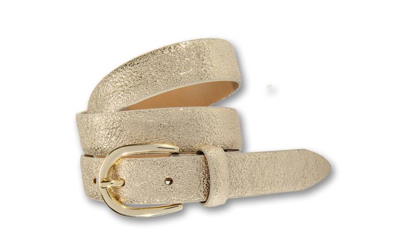 Silberfarbengift Ledergürtel, Glänzender Metallic-Look von Silbergift