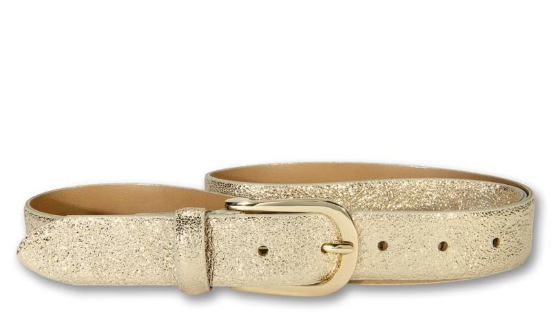 Silberfarbengift Ledergürtel, Mit Metallic-Effekt, Schliesse silberfarben von Silbergift