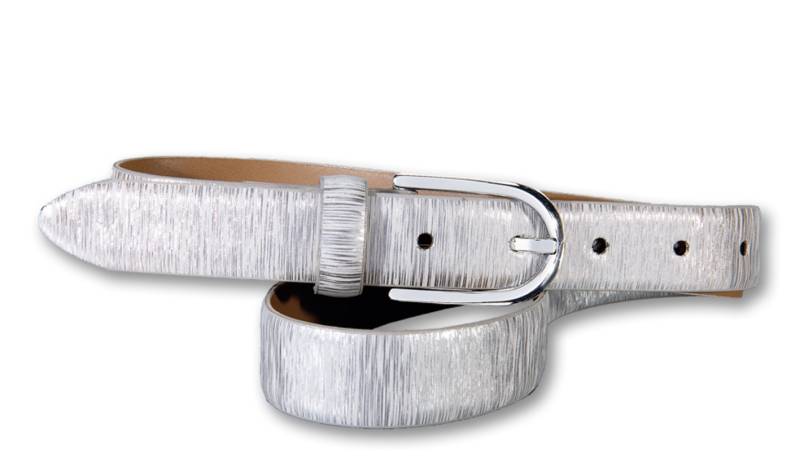 Silberfarbengift Ledergürtel, Leichter Metallic-Effekt von Silbergift