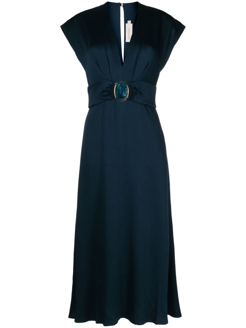 Silvia Tcherassi Emmeline gemstone-detail midi dress - Blue von Silvia Tcherassi