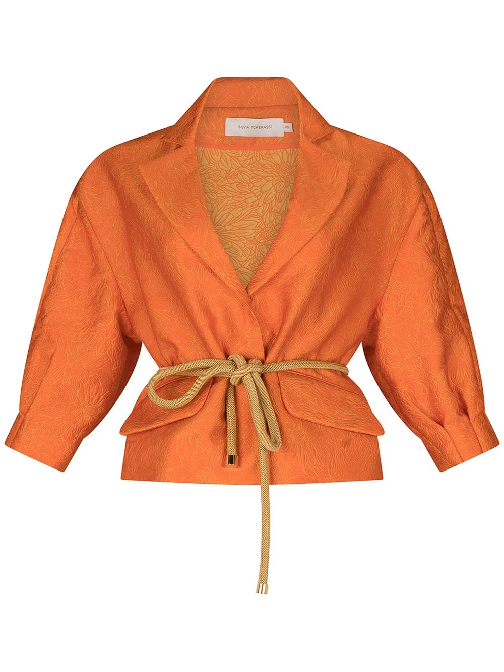 Silvia Tcherassi Gianna floral-jacquard belted blazer - Orange von Silvia Tcherassi