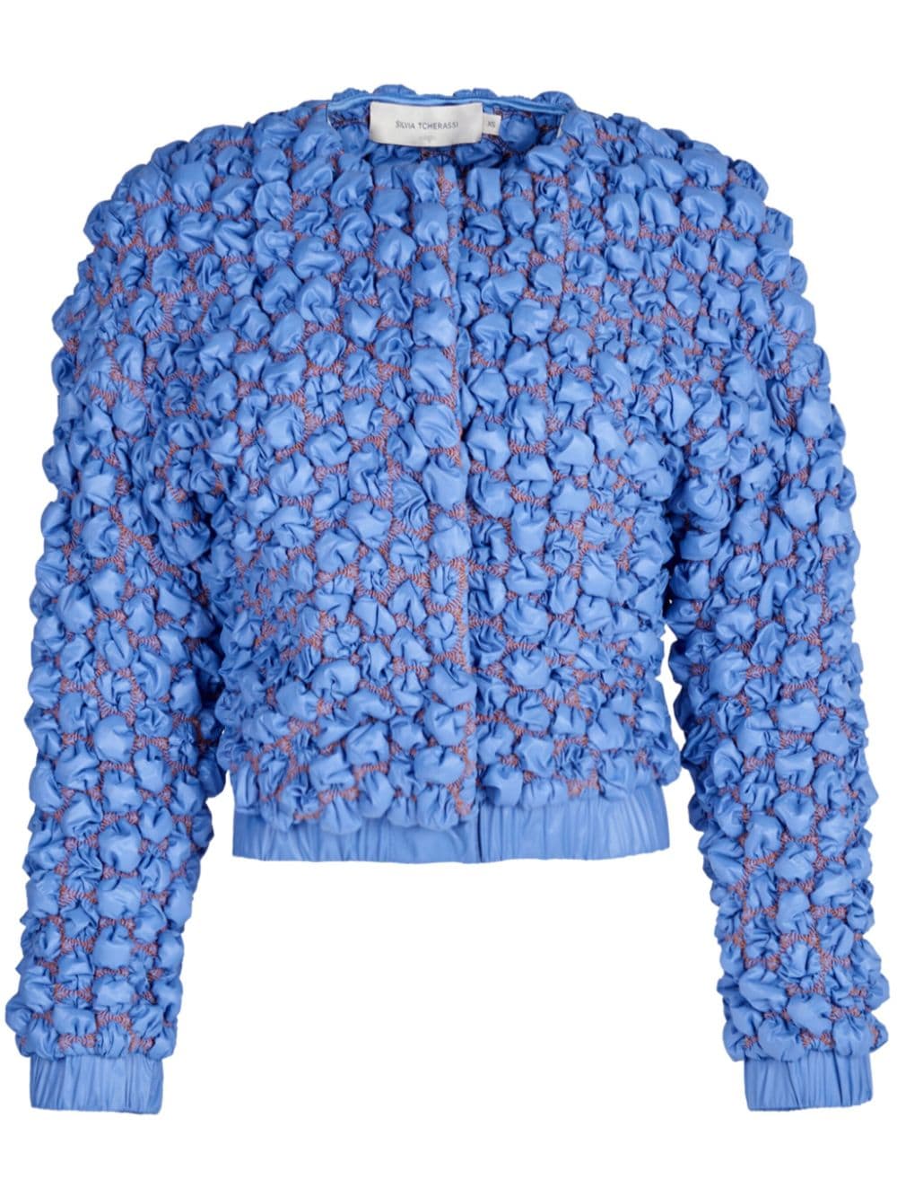 Silvia Tcherassi Gieti textured cropped jacket - Blue von Silvia Tcherassi