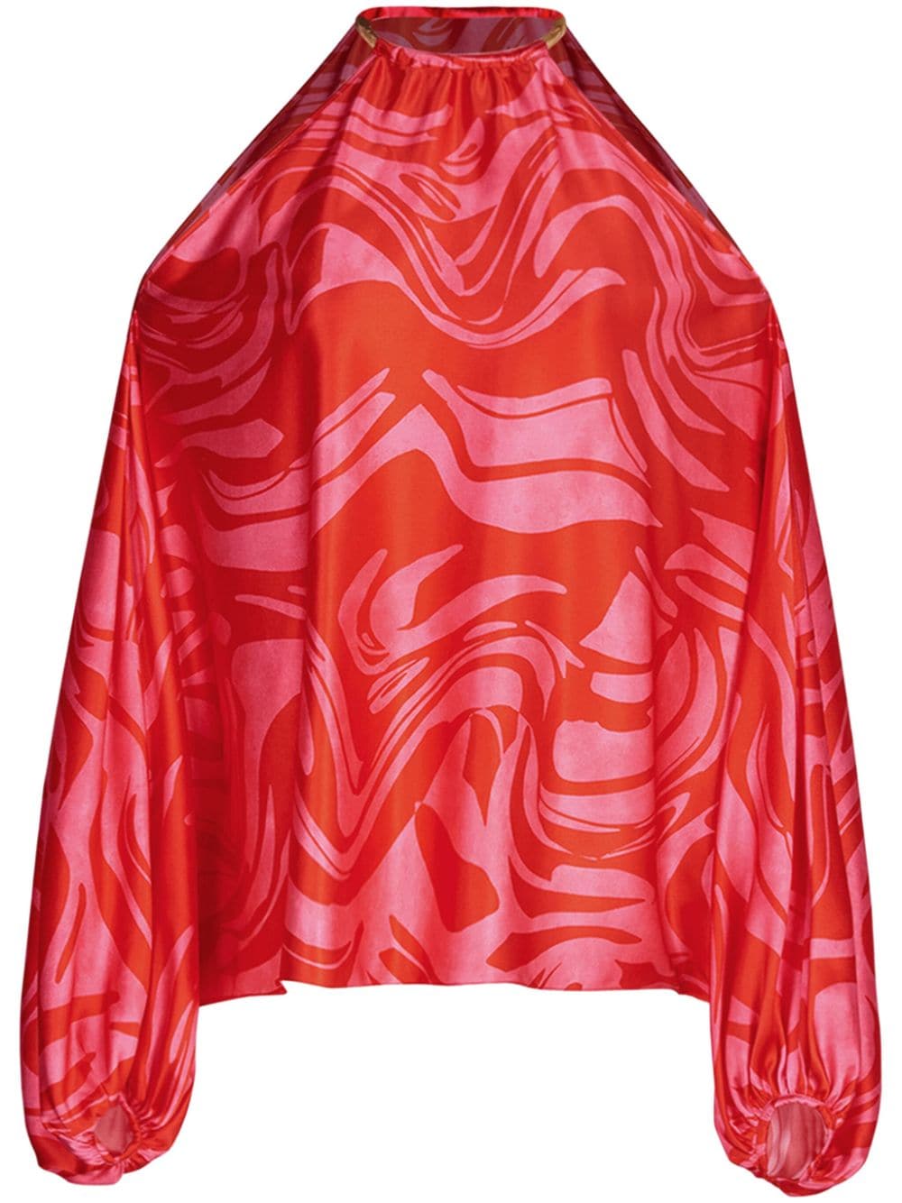 Silvia Tcherassi Janina marbled-pattern silk blouse - Red von Silvia Tcherassi