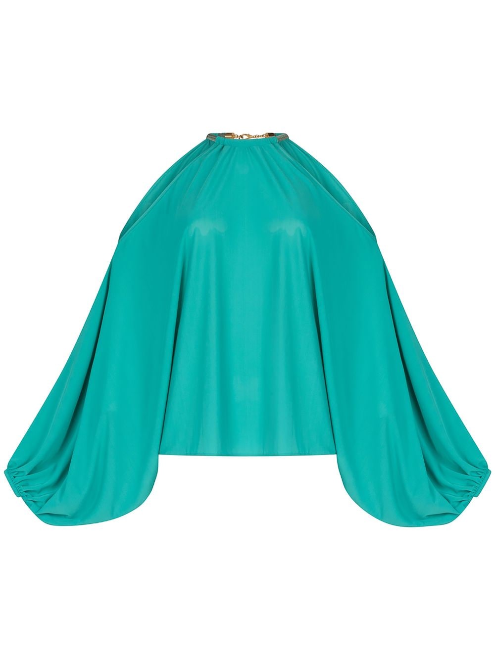 Silvia Tcherassi Janina open-shoulder satin blouse - Blue von Silvia Tcherassi