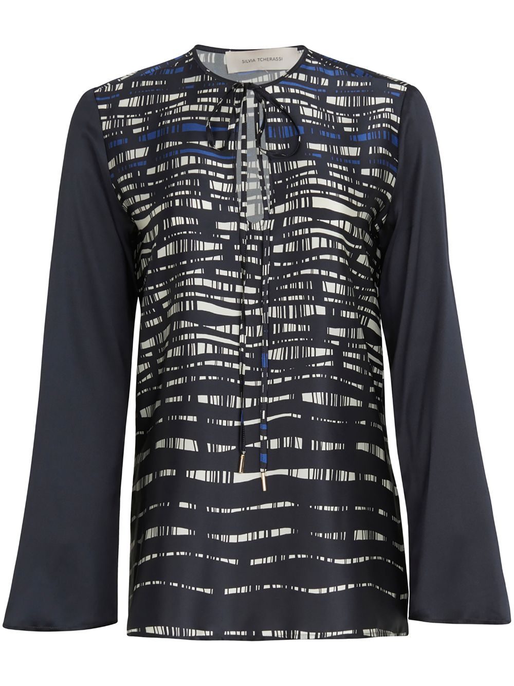 Silvia Tcherassi Tosca abstract-pattern silk blouse - Black von Silvia Tcherassi