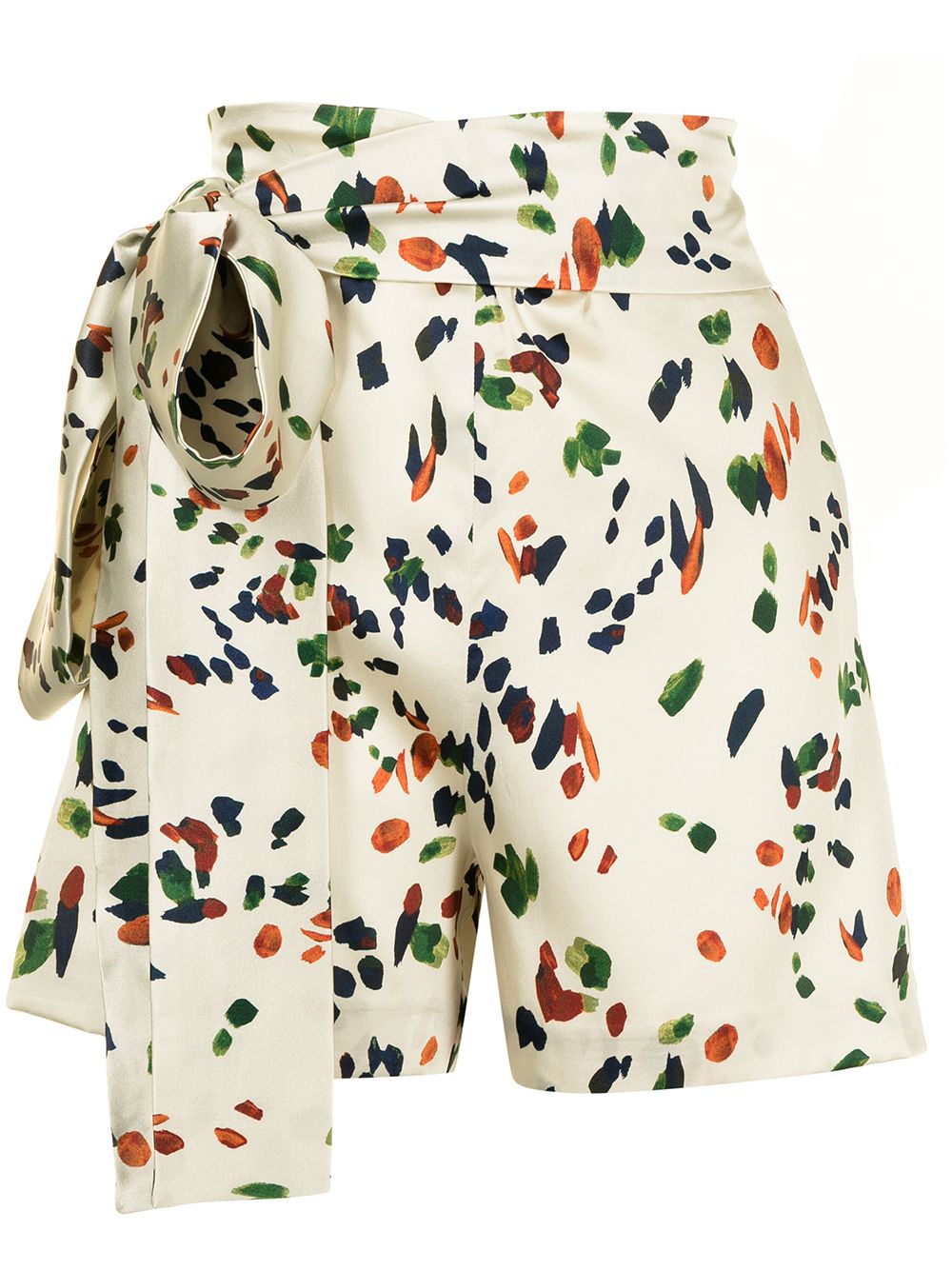 Silvia Tcherassi watercolour-print silk shorts - Brown von Silvia Tcherassi