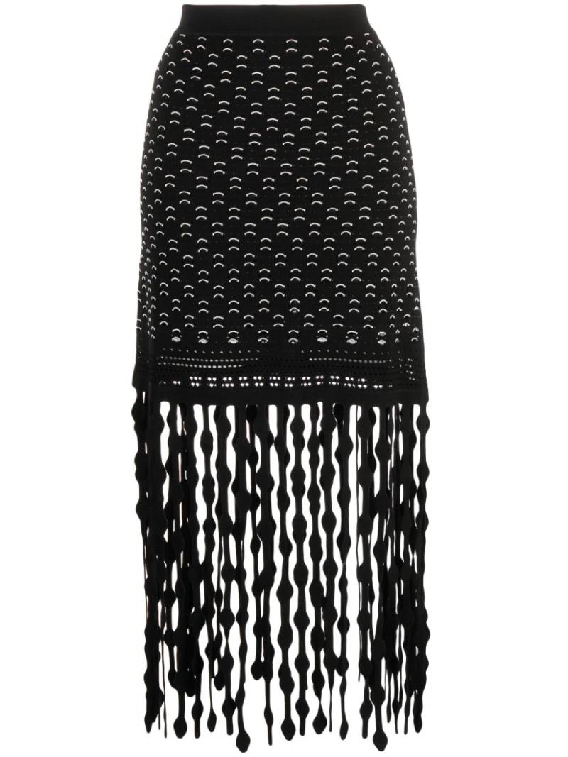 Simkhai Filippa Lattice fringed skirt - Black von Simkhai