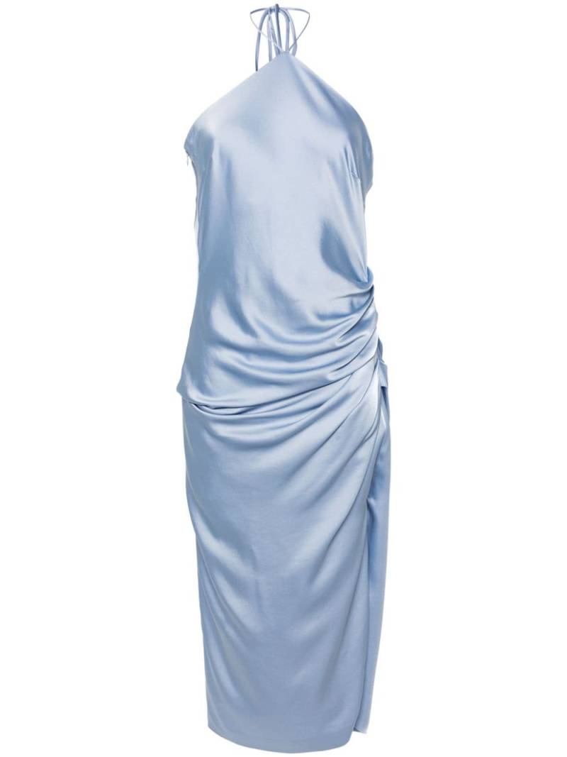 Simkhai Hansel halterneck satin midi dress - Blue von Simkhai