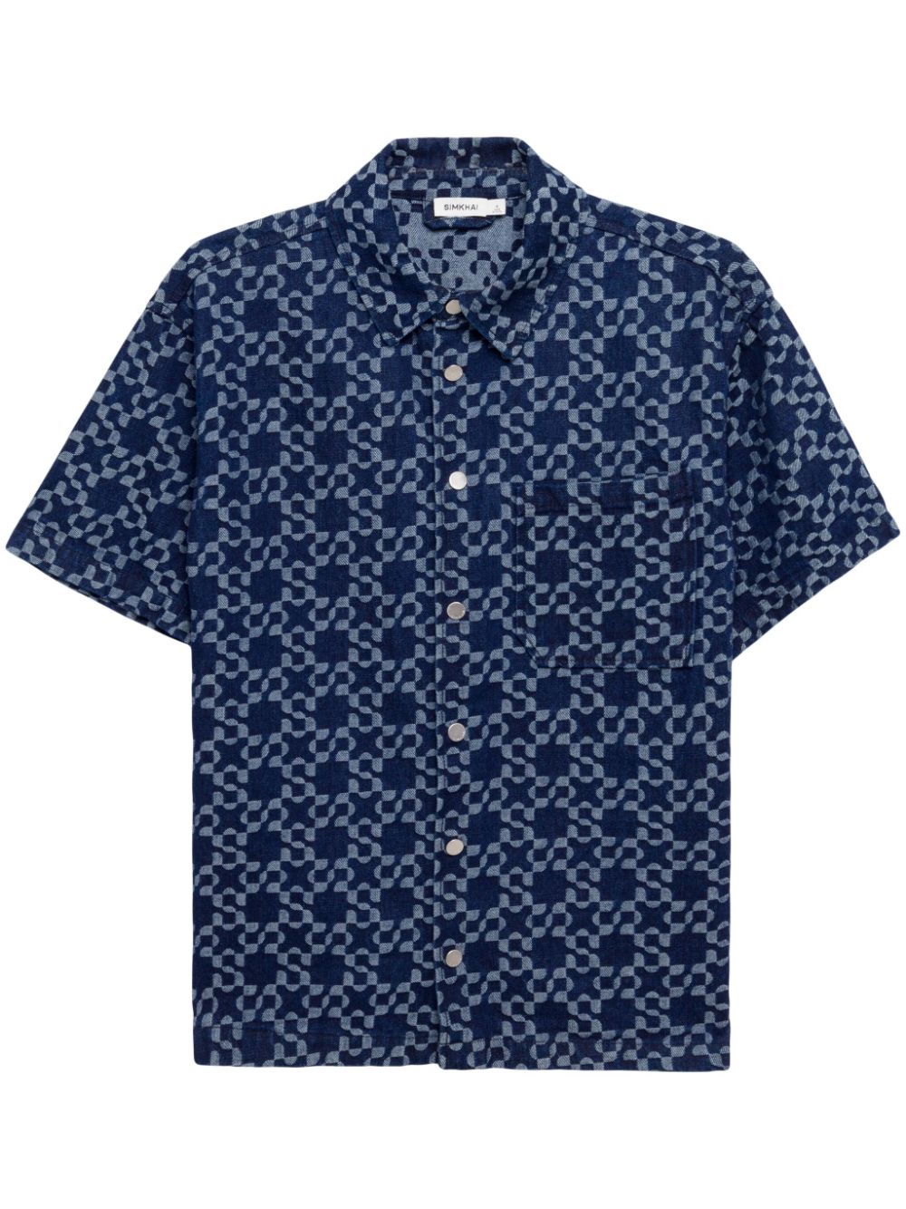 Simkhai Jonas cotton-jacquard shirt - Blue von Simkhai
