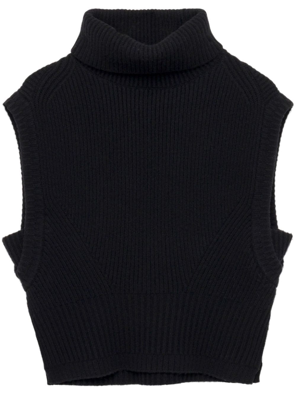 Simkhai Maple roll-neck ribbed-knit top - Black von Simkhai
