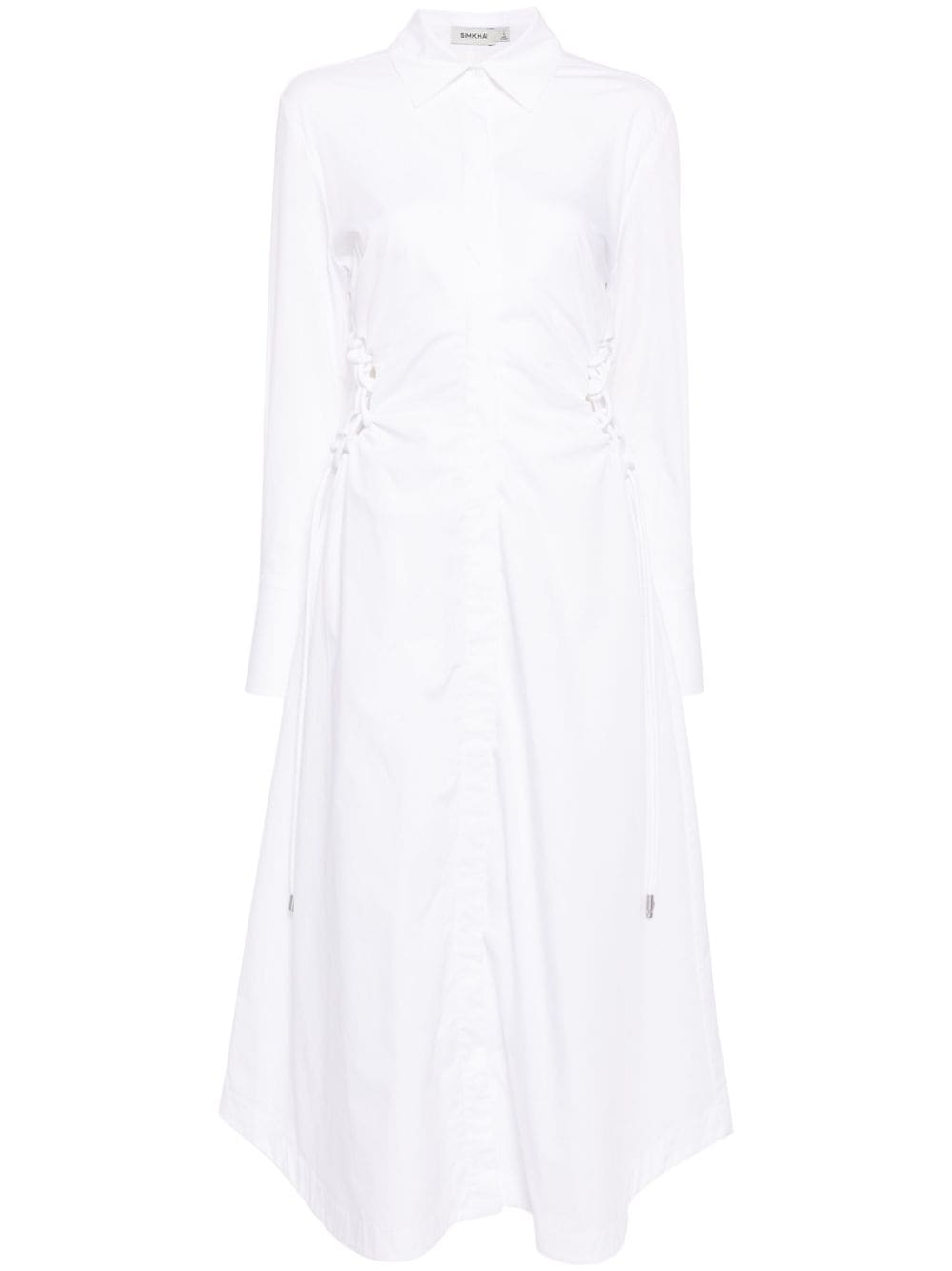 Simkhai Oriana lace-up cotton shirtdress - White von Simkhai