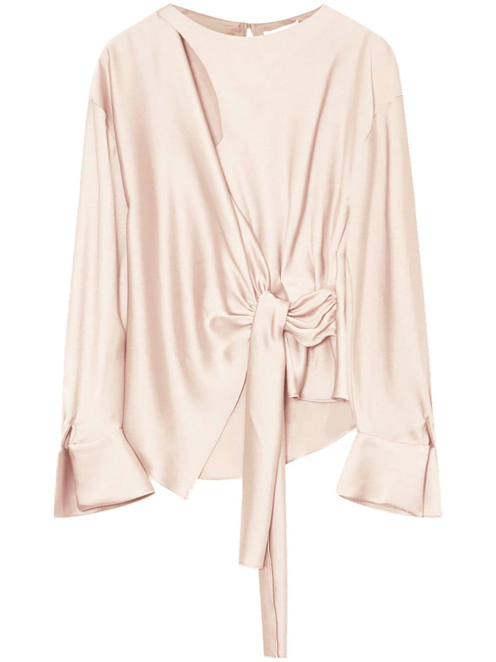 Simkhai Raffaella knotted long-sleeve top - Neutrals von Simkhai